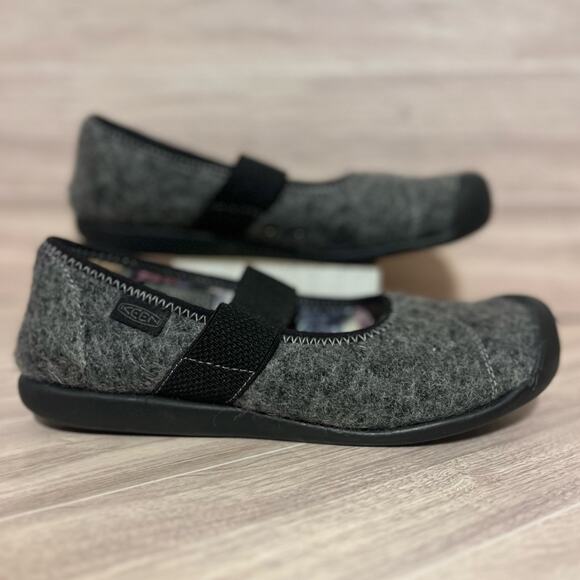 KEEN Shoes - Keen Shoes Women’s 9.5 Gray Wool Sienna Mary Jane Slip On Elastic Strap Outdoors